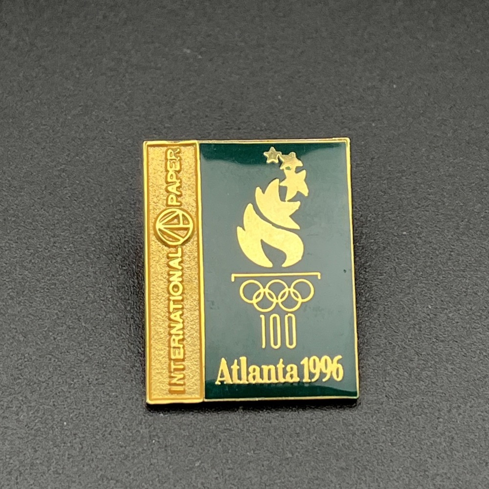 1996 Atlanta Olympics International Paper Sponsor Lapel Hat Pin